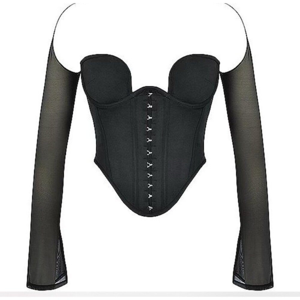 L Plus Cup House Of cB Mina Bustier Corset Top Black